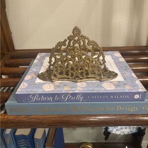 Andrea by Sadek Vintage Brass Letter/Napkin Holder or Bookend